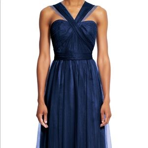 NWT Adrianna Papell Pleated Convertible Tulle Gown